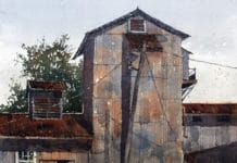 Kelly Kane’s Pick of the Week: Konriko Rice Mill Plein air watercolor