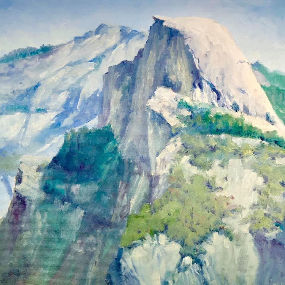 Plein air painting of Glacier Point by Richard Lindenberg