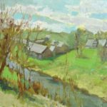 Lori Putnam, “Spring in Ukraine,” 2019, oil, 9 x 12 in., Collection the artist, Plein air study