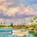 Bermuda Plein Air Festival: Best in Oils Eli Cedrone, “Ely’s Harbour, Bermuda,” oil on panel, 16 x 8 in.