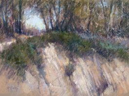 Richard McKinley, “Cliffs of Goleta,” 2014, pastel, 12 x 18 in., Private collection, Plein air