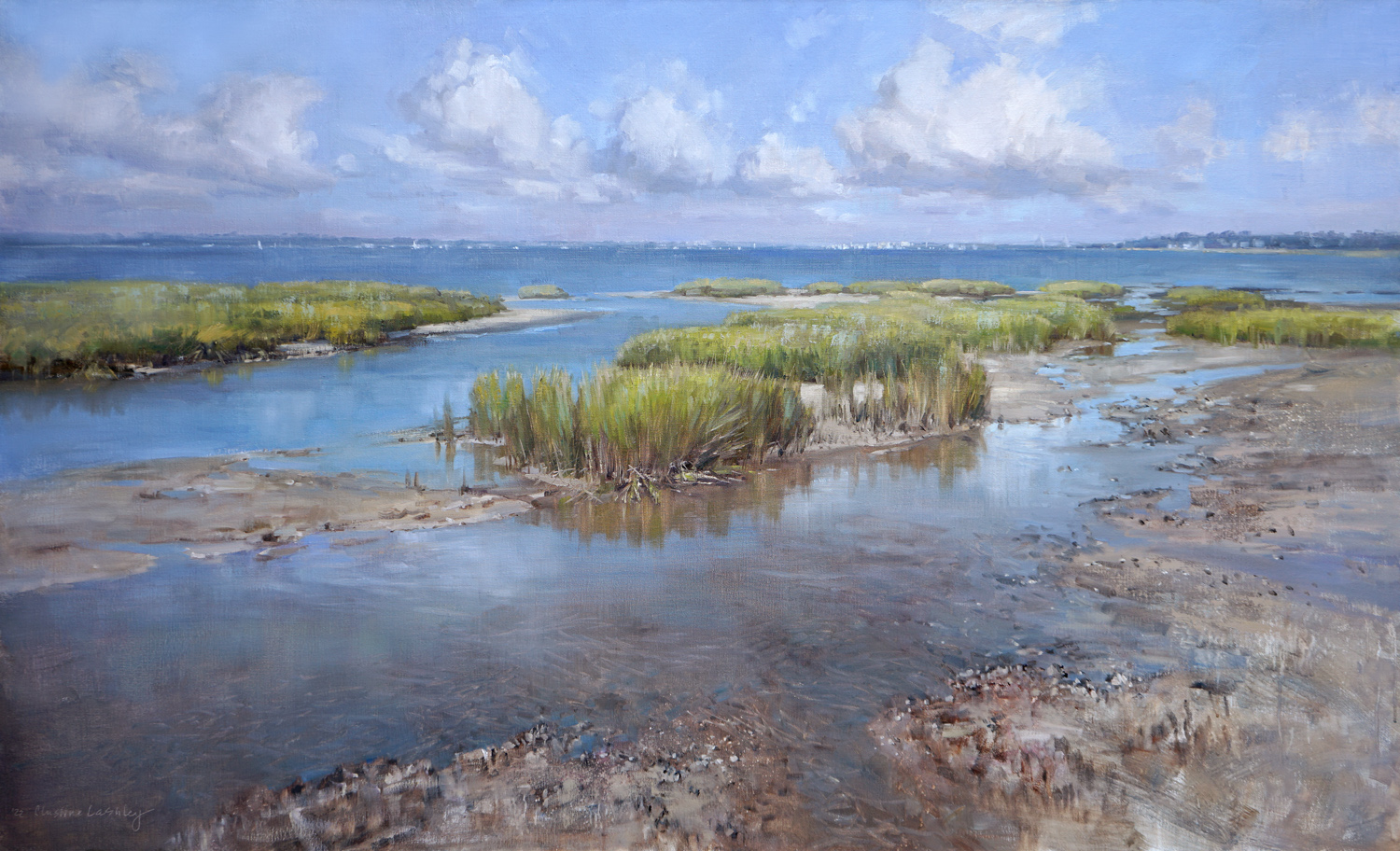 Landscape paintings - Christine Lashley, "Tidal Sands," oil, 40 x 60 in.