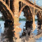 Kim VanDerHoek, “Key Bridge Arches,” 2018, oil, 11 x 14 in., Private collection, Studio from plein air studies