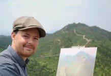 Painting on Location - Great Wall of China - OutdoorPainter.com