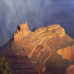 John D Cogan, “Morning Virga,” 2017, acrylic, 16 x 20 in., Private collection, Plein air and studio