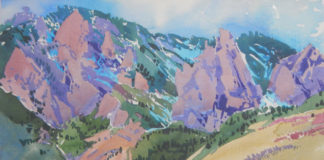 Plein air watercolor landscape painting