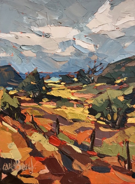 plein air landscape painting Carla Bosch - Out on Road