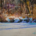 Tom Christopher, “Iowa River Bank,” 2019, pastel, 24 x 30 in., Available from artist, Studio from plein air study