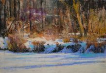Tom Christopher, “Iowa River Bank,” 2019, pastel, 24 x 30 in., Available from artist, Studio from plein air study