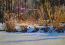 Kelly Kane’s Pick of the Week: Iowa River Bank Tom Christopher, “Iowa River Bank,” 2019, pastel, 24 x 30 in., Available from artist, Studio from plein air study