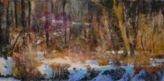 Tom Christopher, “Iowa River Bank,” 2019, pastel, 24 x 30 in., Available from artist, Studio from plein air study