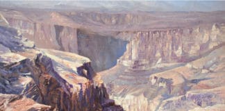 Matt Ryder, “Jebal Akhdar,” 2018, oil, 18 x 24 in., Private collection, Studio from plein air studies