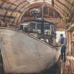 Thomas Bucci, “Labor of Love,” 2019, watercolor, 11 x 15 in., Collection the artist, Plein air