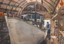 Kelly Kane’s Pick of the Week: Labor of Love Thomas Bucci, “Labor of Love,” 2019, watercolor, 11 x 15 in., Collection the artist, Plein air
