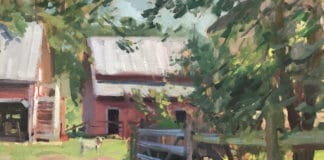 Joe Gyurcsak, “Farm Livin’,” 2019, oil, 16 x 20 in., Private collection, Plein air
