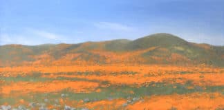 Emilie Lee, “Antelope Valley Superbloom,” 2019, oil, 9 x 12 in., Private collection, Plein air