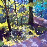 Tara Will, “Deepdene Sparkle,” 2019, pastel, 24 x 24 in., Private collection, Plein air