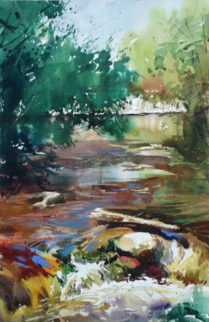 Plein air watercolor landscape paintings