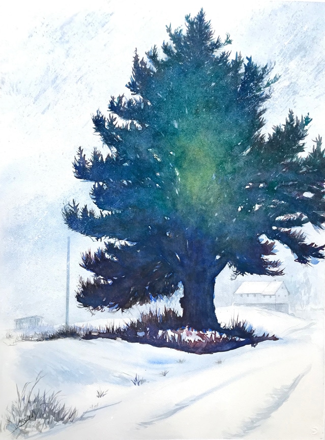 Painting trees with watercolor - OutdoorPainter.com