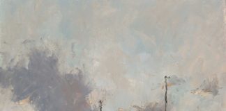 Jane Hunt, “Boats at Dusk,” 2019, oil, 14 x 11 in., Private collection, Plein air
