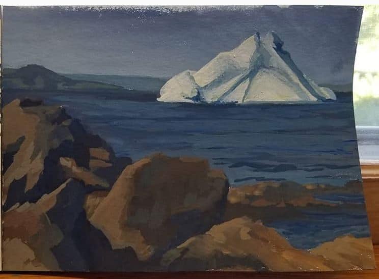 gouache paintings of icebergs