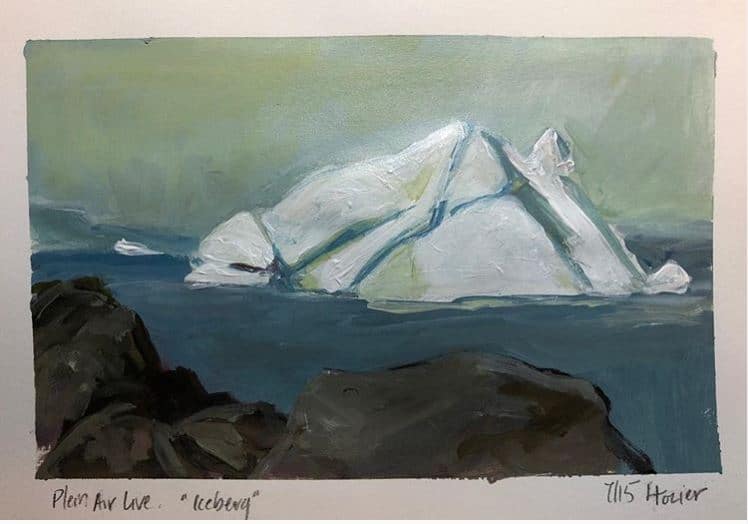 goauche paintings of icebergs