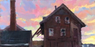 Shelby Keefe, “Sailor’s Delight,” 2019, oil, 16 x 20 in., Available from artist, Plein air