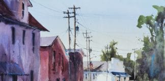 Brienne Brown, “Good Morning Bailey’s,” 2019, watercolor, 14 x 18 in., Available from artist, Plein air