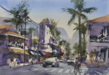Kelly Kane’s Pick of the Week: “Lahaina Morning Glow” David Savellano, “Lahaina Morning Glow,” 2020, watercolor