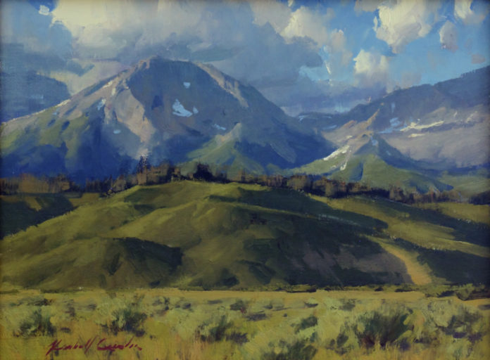 Kimball Geisler, “Bondurant,” 2019, oil, 12 x 16 in., Private collection, Plein air and studio