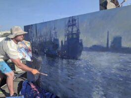 Plein air artist Ryan Jensen painting outdoors - artistic style
