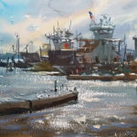 Kelly Kane’s Pick of the Week: “Madeline Island Ferry” Plein air watercolor paintings
