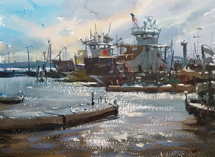 Plein air watercolor paintings