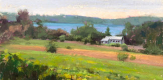 Jill Stefani Wagner, “Bowers Harbor,” 2019, pastel, 12 x 16 in., Available from artist, Plein air