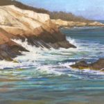 Pastel painting of a seashore