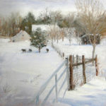 6 Soothing Snowscape Paintings Painting of a snowy rural landscape