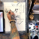 Dan Marshall demonstrating watercolor brushwork techniques