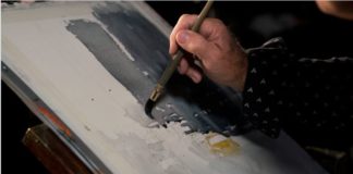 Watercolor painting demonstration