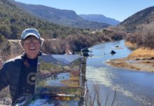 Chris Morel, painting outdoors