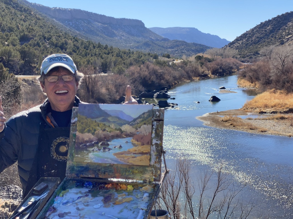 Chris Morel, painting outdoors