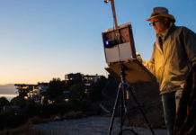 Plein air artist Greg LaRock, painting outdoors