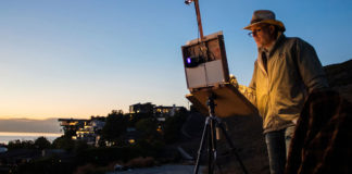 Plein air artist Greg LaRock, painting outdoors