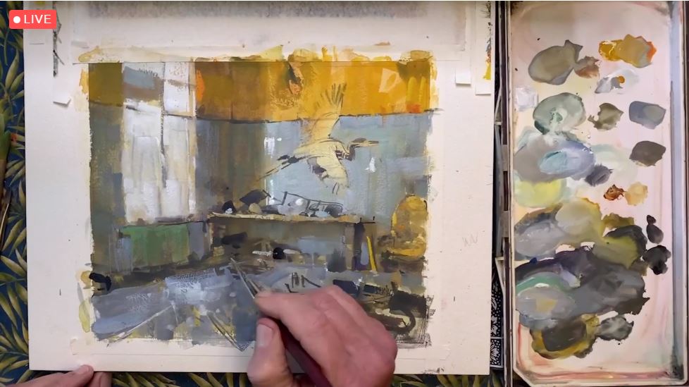 Larry Moore's Watercolor Live gouache demo