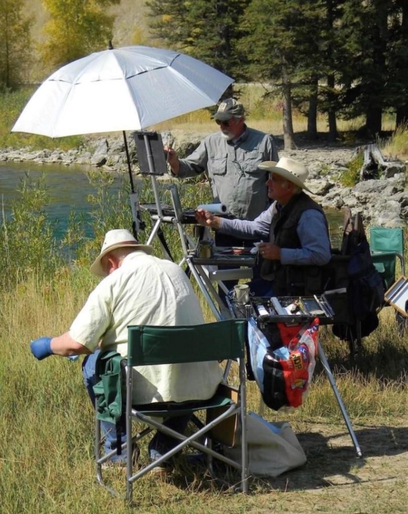 Some of the group painting along the Greys River