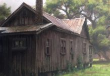 Oil painting of a barn - landscape painting tips
