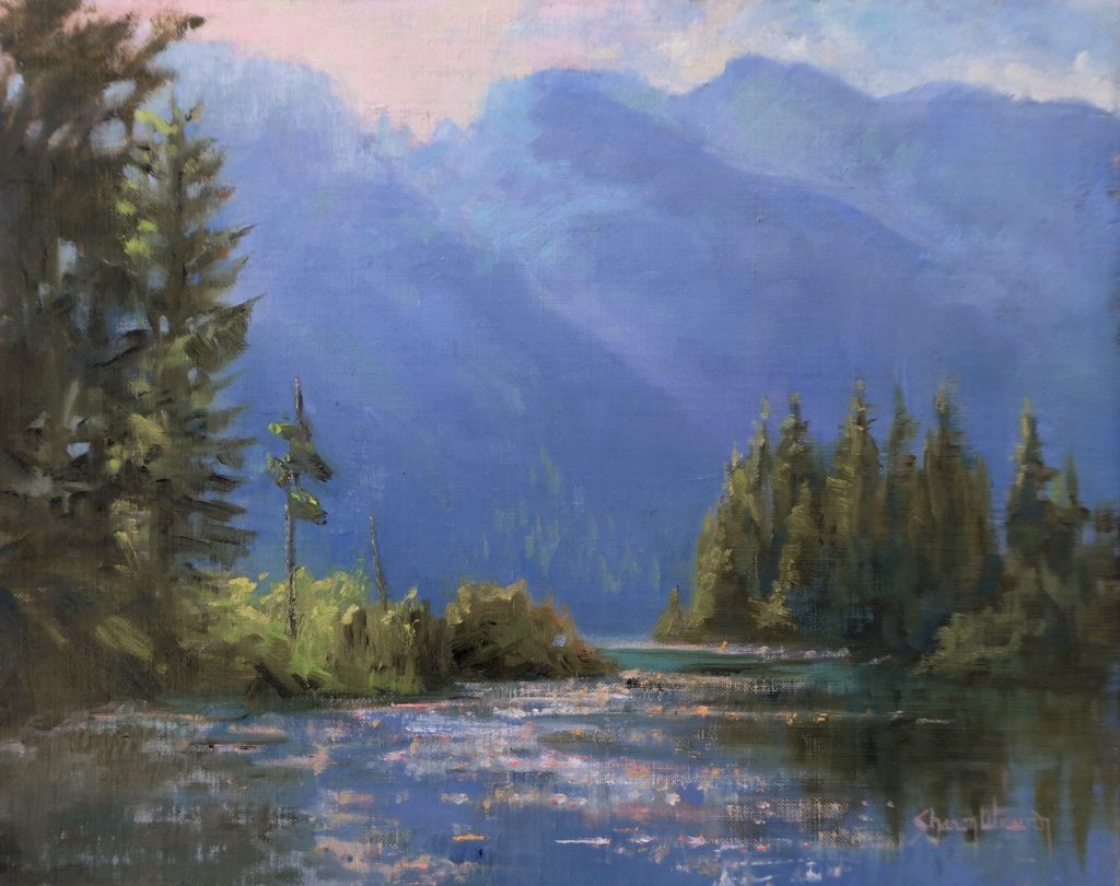 Landscape painting of Grand Tetons National Park