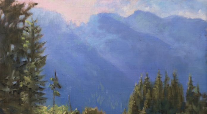 Landscape painting of Tetons National Park