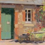 Nancy Takaichi, “Nikolas’ Garden Shed,” 2019, oil, 8 x 10 in., Collection the artist, Plein air