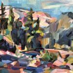 Brooke Borcherding, “Evening Along the Riverbed,” 2019, acrylic
