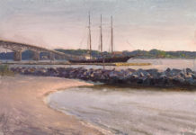 Palden Hamilton, “Toward Gloucester,” 2019, oil
